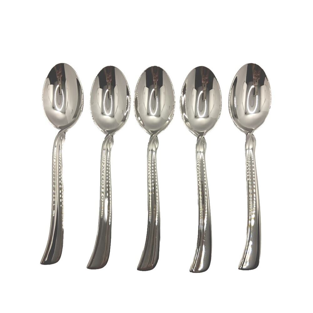 Lenox Simply Fine Twist 5 Piece Teaspoon Set 18/10 Stainless Glossy Vietnam NOS